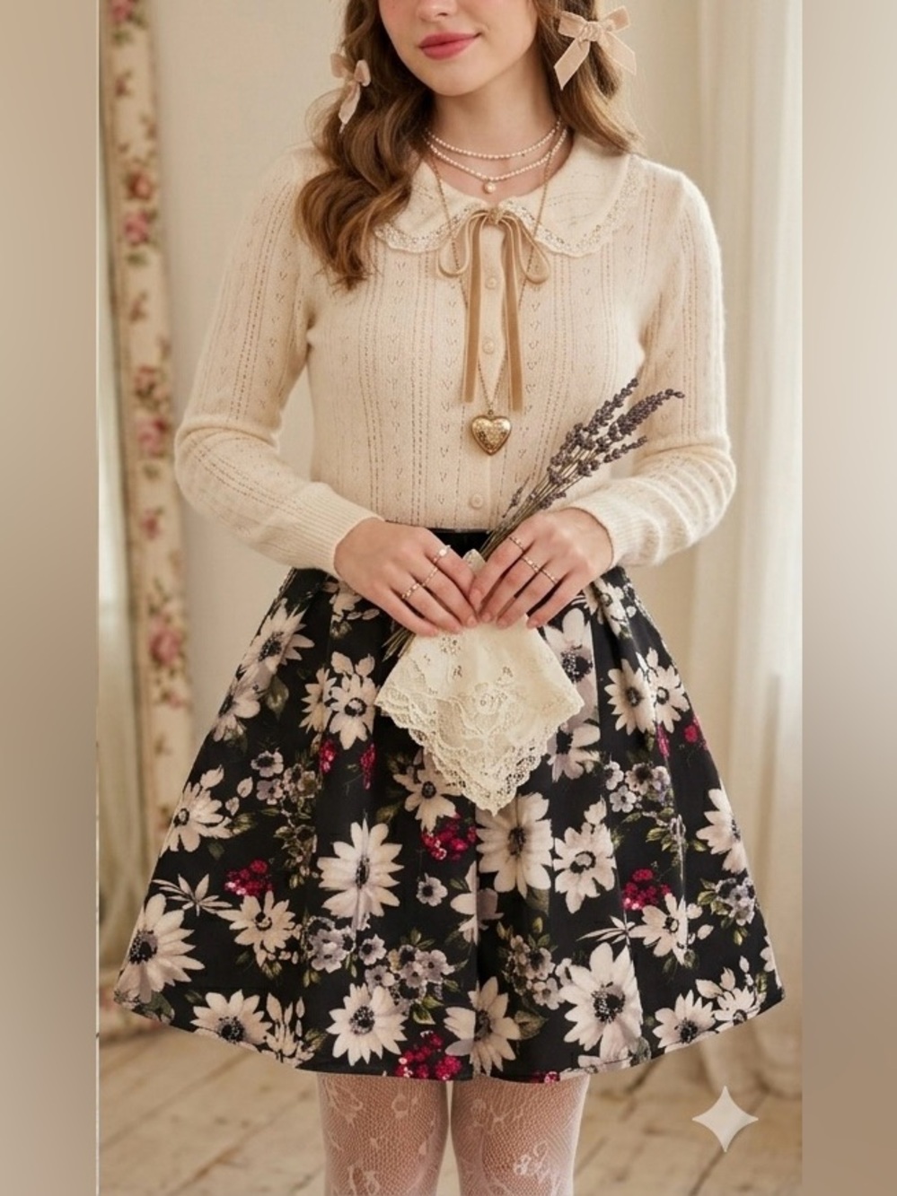 Hollister Vintage Coquette Floral Skirt | Romantic Pinterest Girl mini skirt